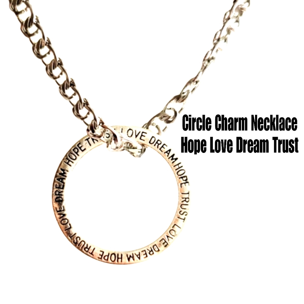 HOPE TRUST LOVE DREAM HANDMADE NECKLACE. SILVER OR GOLD handmade. 925/copper